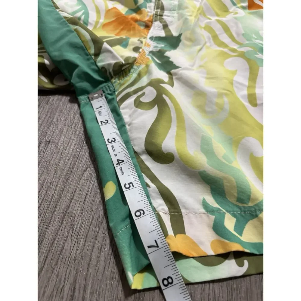 Tommy Bahama Swim Trunks Men’s Size L Green Orange White Floral Lined Pockets
